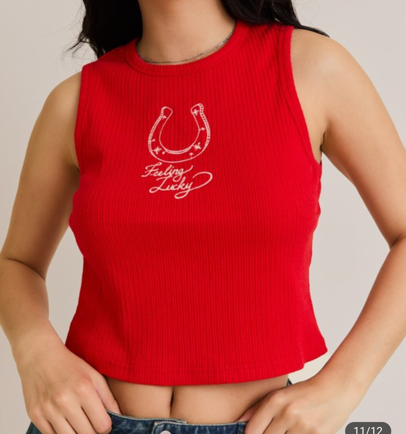 Feeling Lucky rib tank top