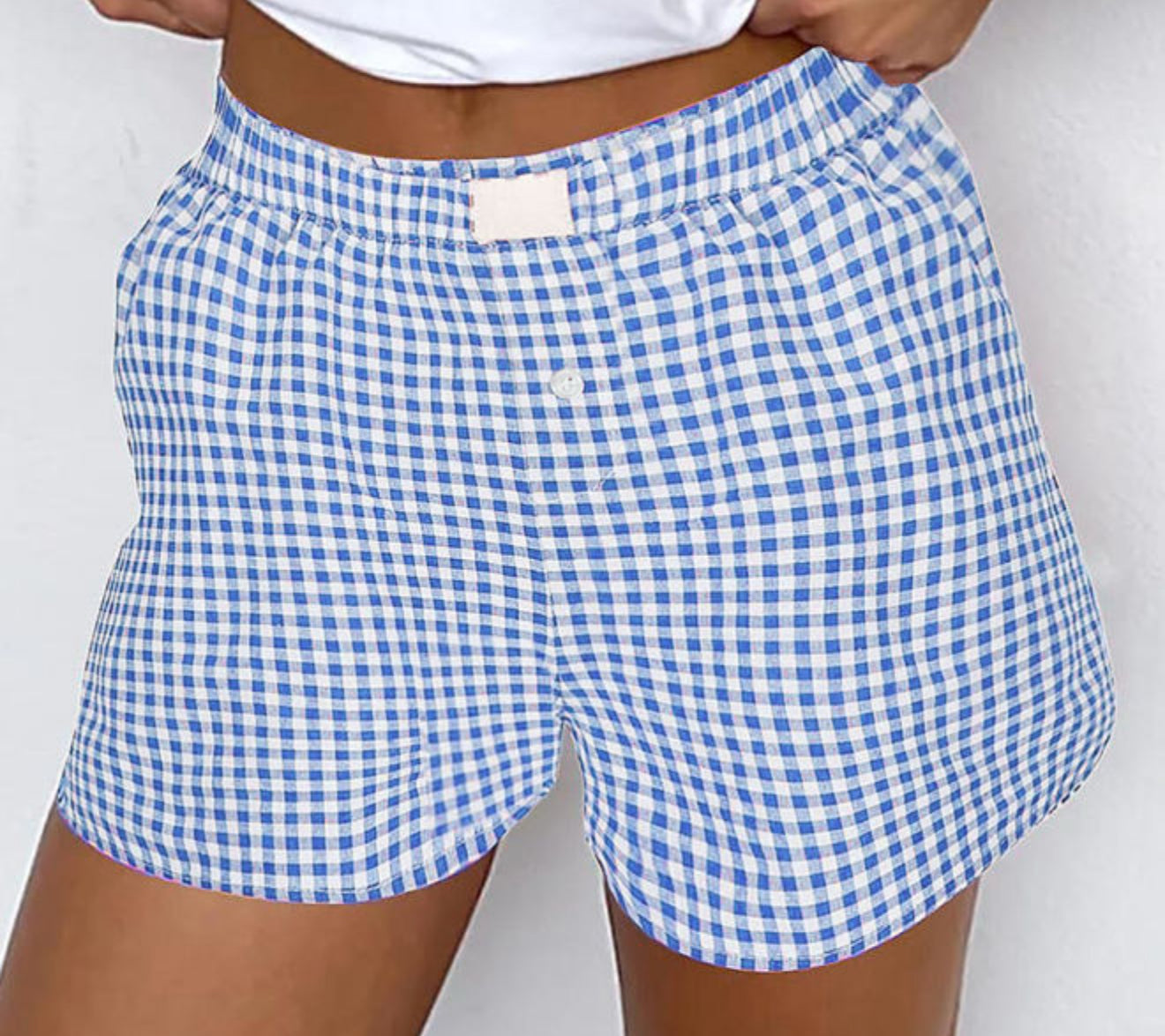 Plaid Gingham Printed high waist shorts