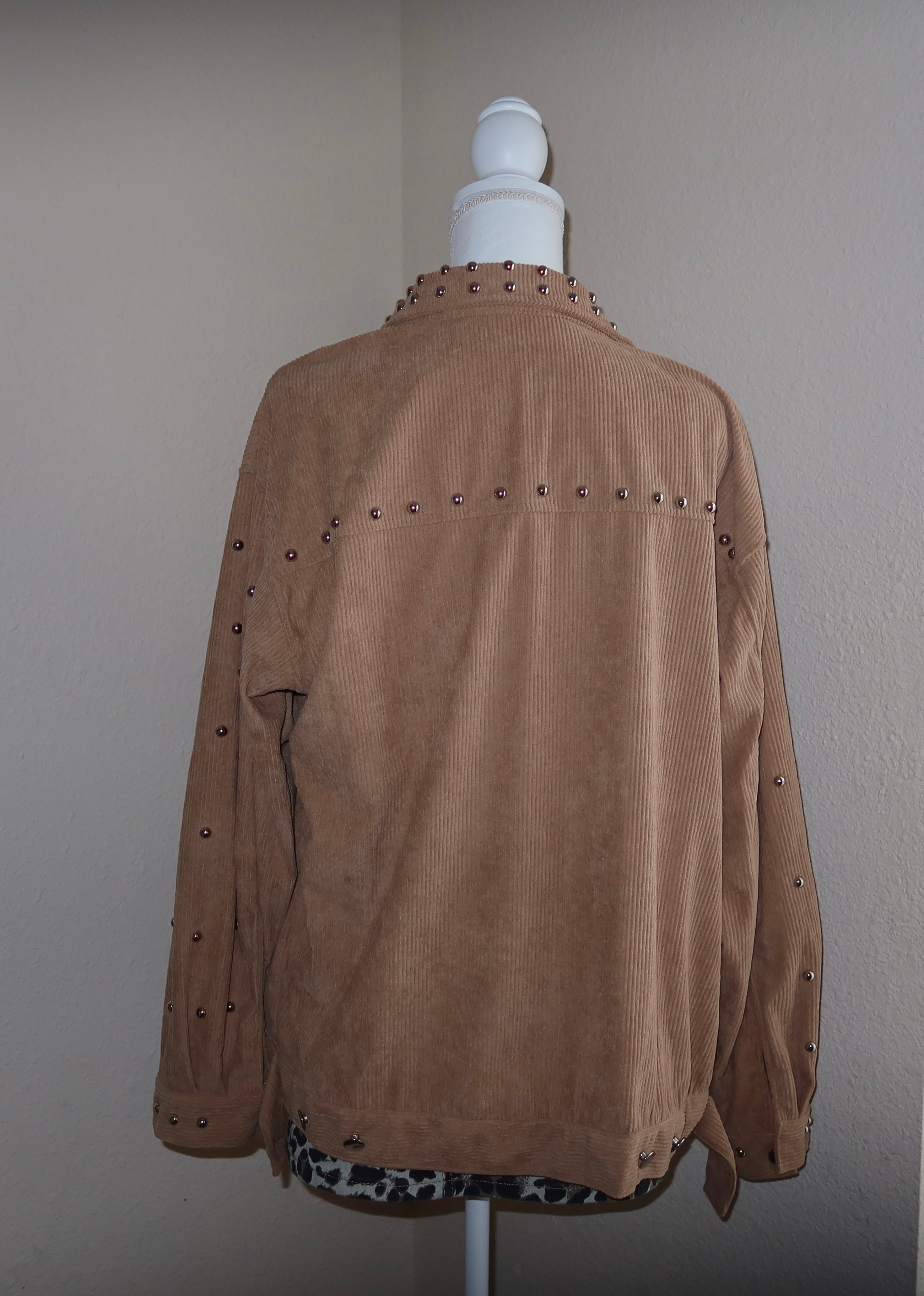 Studded Tan Corduroy Jacket