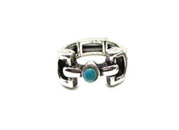 Western Snaffle Bit Turquoise Stretch Ring
